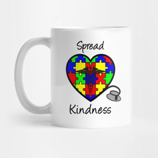 Autism Awareness Spread Kindness Nurse Heart Mug